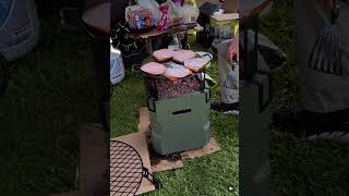 The UKIAH Tailgater Fire pit and Cooktop combo Whipping up some buttered sausage [upl. by Chappell]