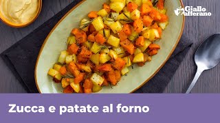 ZUCCA E PATATE AL FORNO contorno croccante e velocissimo [upl. by Fatsug]