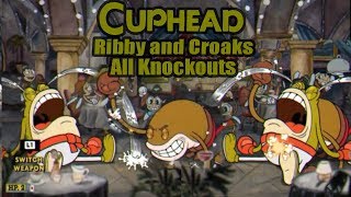 Cuphead Ribby and Croaks All Knockouts 3 KOS  SimpleRegularSecret [upl. by Bellis]