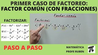 Primer caso de factoreo Factor común con fracciones [upl. by Gal742]