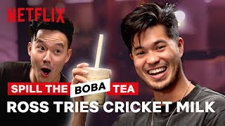 Ross Butler Tries Cricket Milk Spill the Boba Tea  Netflix [upl. by Haldi697]