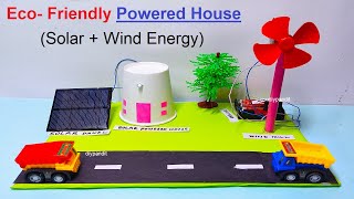 eco friendly house  solar panel and windmill energy working working model  DIY pandit [upl. by Meg102]