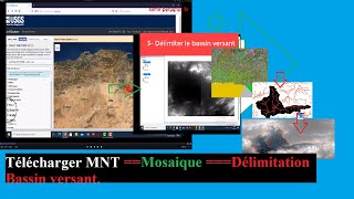 Télécharger Mosaique Délimiter un bassin versant sur Arcgis تحميل  موزائكاستخراج الأحواض النهرية [upl. by Chelton]