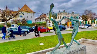 Walking tour Switzerland  2024Spring walkingvideo 4k￼￼  beautiful Morges lake area RAC🇨🇭230 [upl. by Evers]