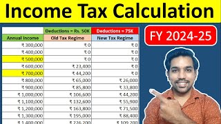 New Income Tax Calculation 202425  Tax Slab Rates for Old amp New Tax Regime [upl. by Bannon]