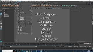 MAYA Edit mesh tools Add Divisions Bevel Circularize Collapse Detach Extrude Merge [upl. by Llerraf]