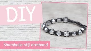 DIY sieraden maken met Kralenhoekje  armband knopen in shamballa stijl [upl. by Tanney876]