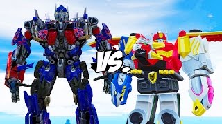 MEGAZORD Power Rangers vs OPTIMUS PRIME Transformers [upl. by Giark]