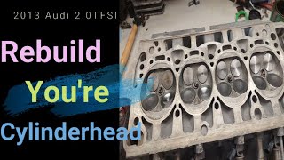 Cylinder head removal and rebuild 2013 Audi A4 20 TFSI [upl. by Stannwood176]