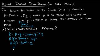Section 44  Maximize Revenue Given Demand [upl. by Vevine]