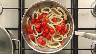 Calamarata  Heavenly Pasta with Calamari and Cherry Tomatoes Shorts [upl. by Berg]