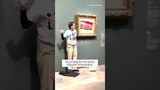 151YearOld Monet Painting Targeted in Climate Change Protest shorts [upl. by Killam]