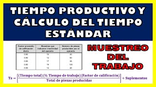 Muestreo del Trabajo  Porcentaje del Tiempo Productivo y Cálculo del Tiempo Estándar [upl. by Nanam]