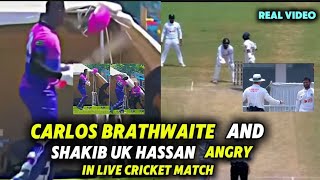 Carlos brathwaite hit his helmet and Shakib ul hassan angry on Rizwan  live Fight [upl. by Ahsrav]