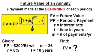 Business Math  Finance Math 11 of 30 Future Value of an Annuity Beginning of Pay Period [upl. by Yalcrab]