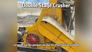 The doublestage crusher is equipped with two sets of upper and lower rotors for fine crushing [upl. by Haet]