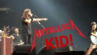 Foo Fighters cover Enter Sandman w 10 year old Live KC 101218 [upl. by Araed530]