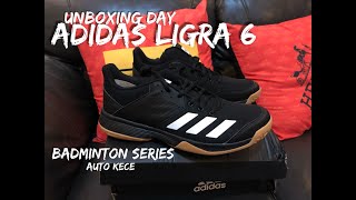 Unboxing Sepatu Badminton Adidas Ligra 6 Series I Jadi Tambah Cakep Main Di Lapangan [upl. by Joab]