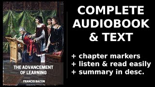 The Advancement of Learning ✨ By Francis Bacon FULL Audiobook [upl. by Alberta]