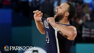 Watch Team USA Steph Curry close out fifth consecutive mens basketball gold medal  Paris Olympics [upl. by Nyleikcaj208]