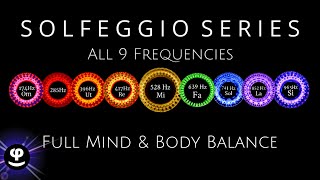 Deep Sleep  All 9 Solfeggio Frequencies  Black Screen  Binaural Beats [upl. by Nos]