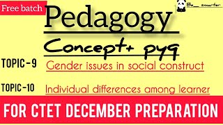 GENDER ISSUES AND INDIVIDUAL DIFFERENCES CONCEPT  PYQs PEDAGOGY 3030 [upl. by Emlin329]