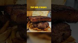 Pork belly amp Burgers porkbelly burger foodie sandwich [upl. by Essa]