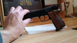 NV001 Fitting wooden grips on a Walther CP88 CO2 air pistol [upl. by Meagher711]