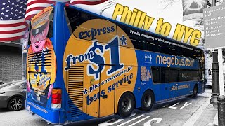 This is Megabus US Come along with us on Megabus from Philadelphia to New York [upl. by Bryan]