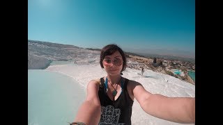 Pamukkale Turkey – Blue amp White Travertine Thermal Pools  Hierapolis [upl. by Sculley372]