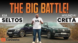 Hyundai Creta 2024 vs Kia Seltos Comparison Review in Hindi  CarDekho [upl. by Rainer]