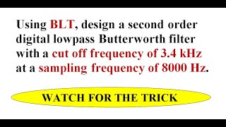 Q7 c Bilinear Transformation Numerical 2  DSP  EnggClasses [upl. by Iteerp]