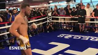 Conor McGregor Switch Hitter Look At The Footwork EsNews Boxing [upl. by Ecnarret]