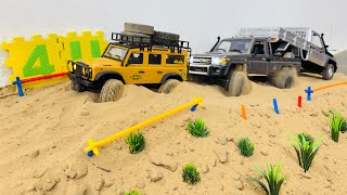 Best Rc Cars FOR off Road test  Land Rover Defender vs Toyota Land Cruiser Delivery truck [upl. by Annahtur]