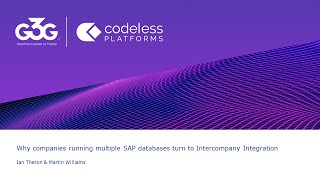 G3G hosts Codeless Platforms  Intercompany Integration [upl. by Leamse]