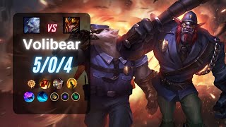 VOLIBEAR JUNGLE vs JARVAN IV  EUW LoL Challenger Patch 145 [upl. by Netsirt]