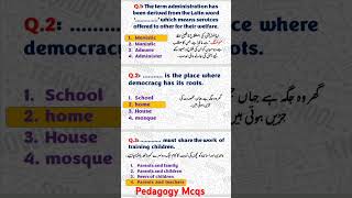 Pedagogy Mcqs  School Management shorts fpsc short [upl. by Karrah]