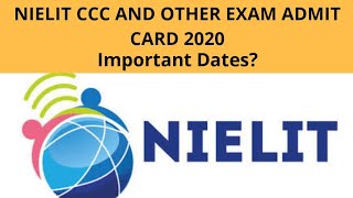 NIELIT Admit Card 2020 Released for the upcoming CCC and BCCC Exams Download NIELIT ADMIT CARD [upl. by Ginger]