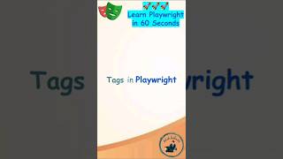 Playwright Tutorial  Tags in Playwright  Tagging Tests playwright shorts [upl. by Pan]