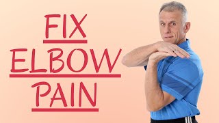 Fix Elbow Pain One Simple Self Treatment 90 Seconds Tennis amp Golfers Elbow [upl. by Dnarb]