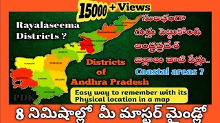 Andhra Pradesh old districts Easy way to remember  Coastal areas Rayalaseema districts [upl. by Nnylirej256]