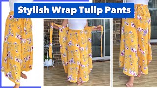 How to make Easy Wrap Pants Trousers of your our own size😊 [upl. by Savick971]