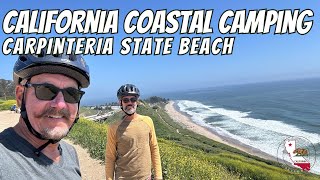 CALIFORNIA COASTAL CAMPING  CARPINTERIA STATE BEACH PARK [upl. by Chadwick]