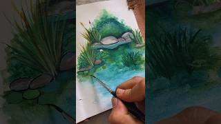 Work in progress  Waterlily painting shorts art drawing painting youtubeshorts [upl. by Ralf]