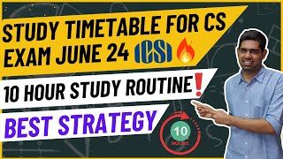 Study Timetable to Crack June 2024 CS exams CS Executive CS Professional [upl. by Strepphon]