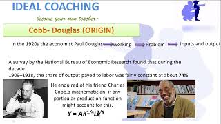 PART 1 COBB DOUGLAS PRODUCTION FUNCTION HINDI [upl. by Amador]