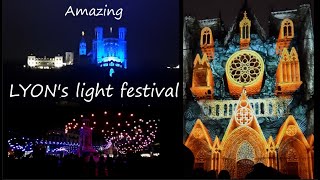 Lyon Fête des Lumières  Lyons Light Festival [upl. by Enyalb622]