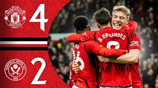 Bruno Gets A Brace At Old Trafford 😍  Man Utd 42 Sheffield United  Highlights [upl. by Atrebla856]