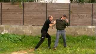 Krav maga technique Outside deflecting defense against a kick to the groin [upl. by Alicsirp]