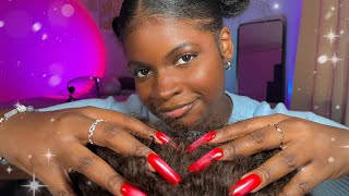 ASMR Scalp Scratching with Long Nails 💆🏾‍♀️💅🏾plucking brushing nail tapping [upl. by Paolo]